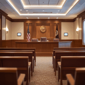 Florida courtroom just before a hearing