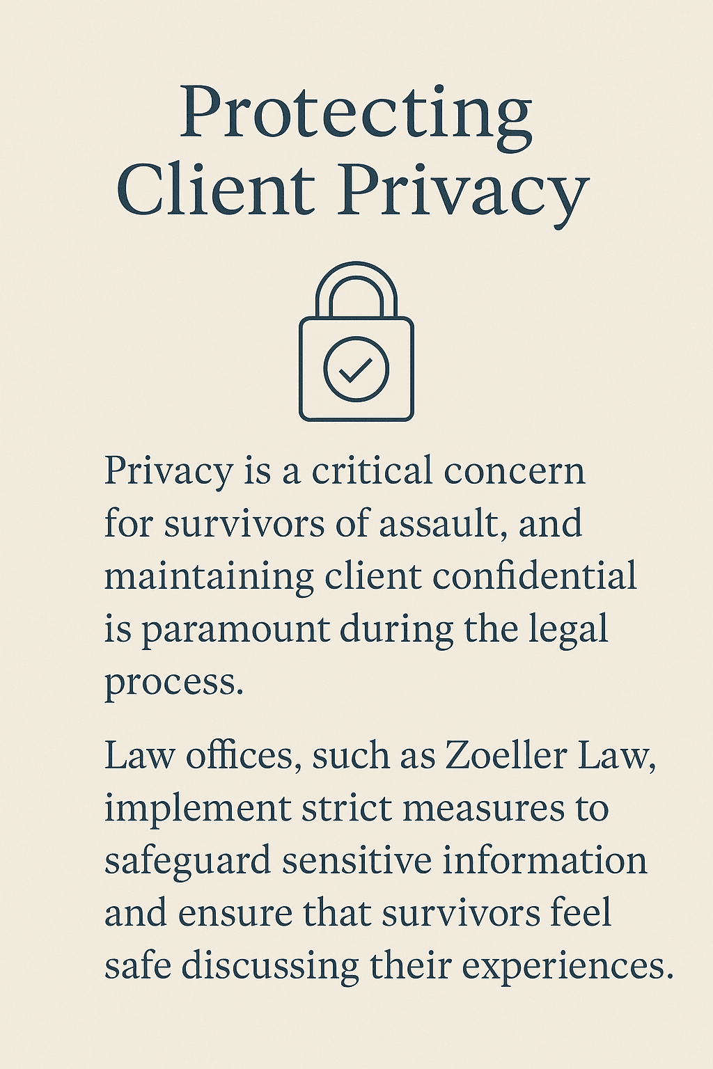 Protecting client privacy.