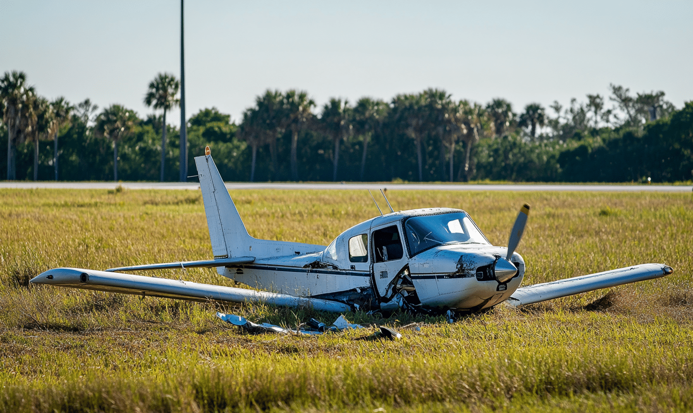 A small aircraft after an accident