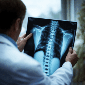 doctor reviewing an x-ray