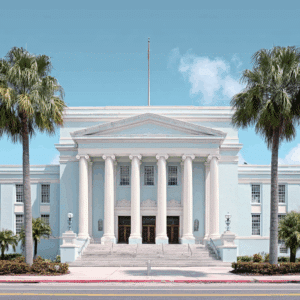 The façade of a court in Florida