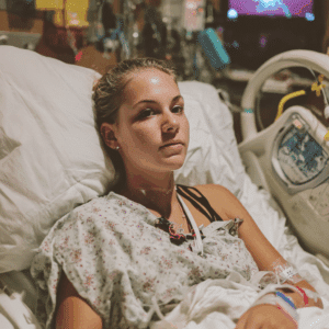 A car accident victim in hospital